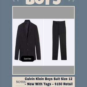 Calvin Klein Boys Black Suit
